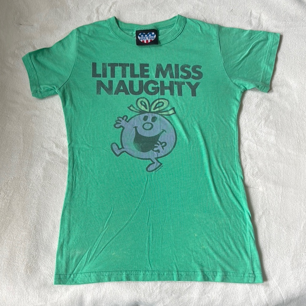 Junk Food Clothing Green Little Miss Naughty Short Sleeve Tee